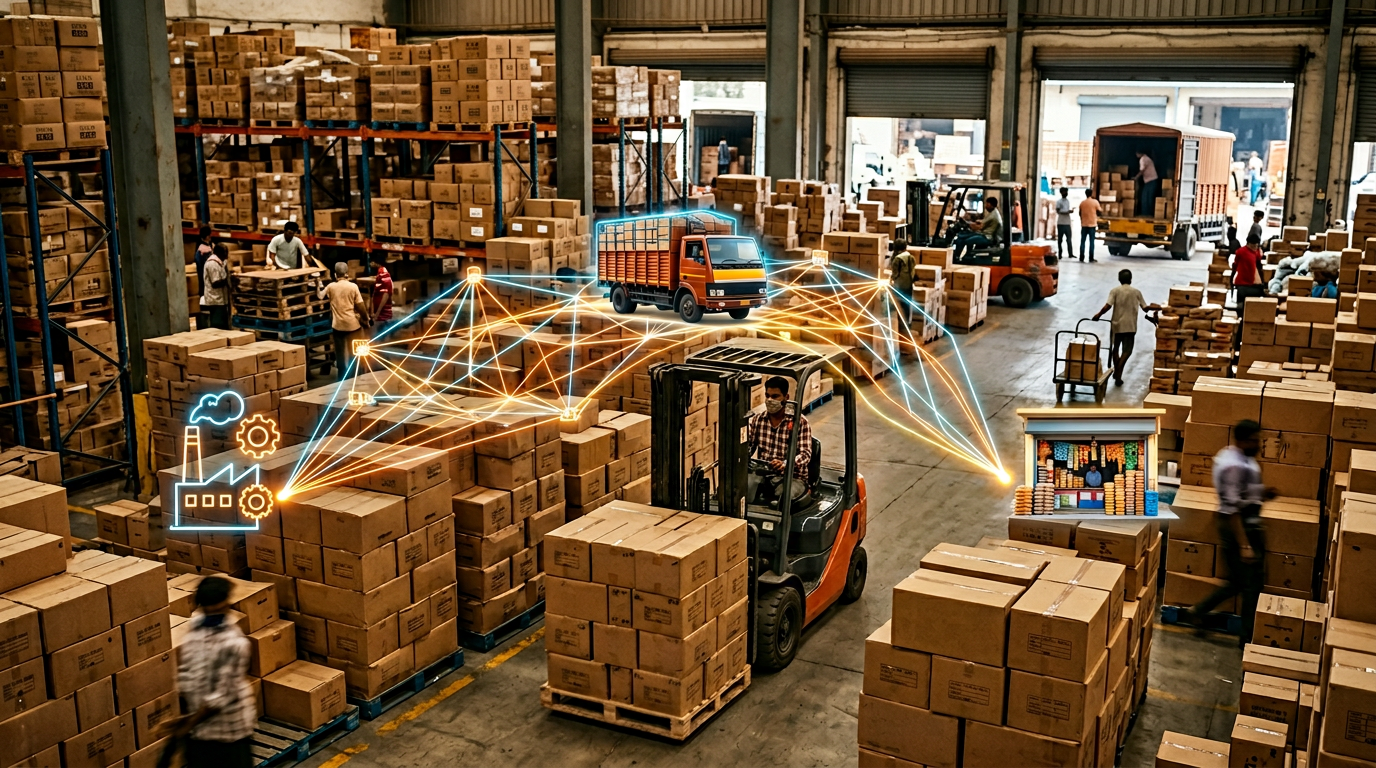 B2B wholesale supply chain warehouse logistics startup ideas 2026 India trade credit